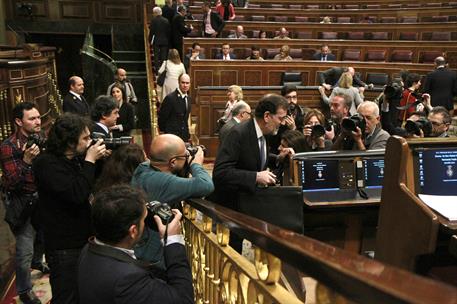 15/03/2017. Rajoy informa sobre el Consejo Europeo. El presidente del Gobierno, Mariano Rajoy, a su llegada al hemiciclo del Congreso de los...